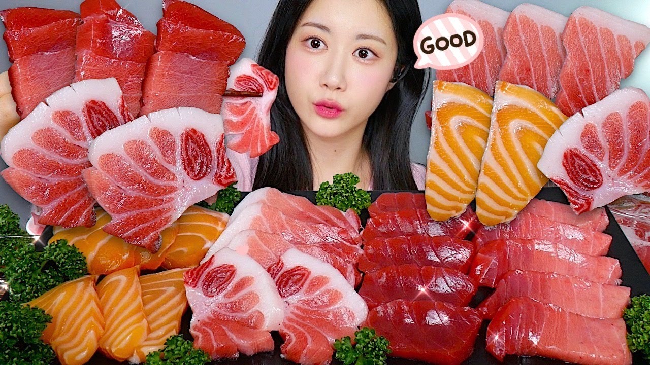 Сырой Тунец, Сырой Лосось🥰 Мягкий И Вкусный❤️ | eating show | asmr mukbang korean