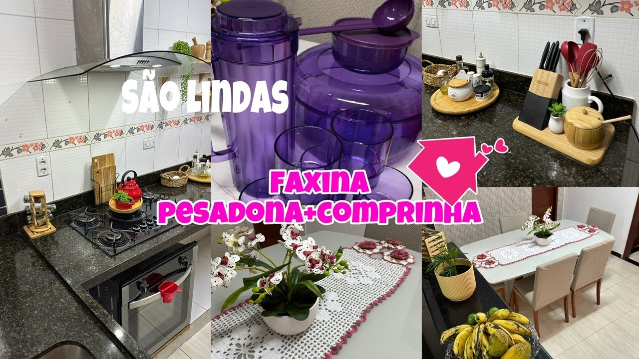 Faxina pesadona casa+comprinhas|faxina completa casa|usei pasta rosa|cozinha sem gordura|casalimpa