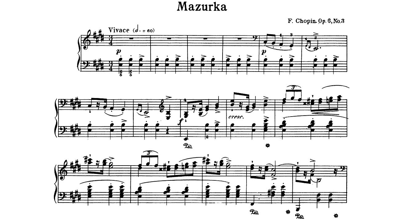 Chopin: Mazurka in E major Op. 6 No. 3 - Jan Ekier, 1987