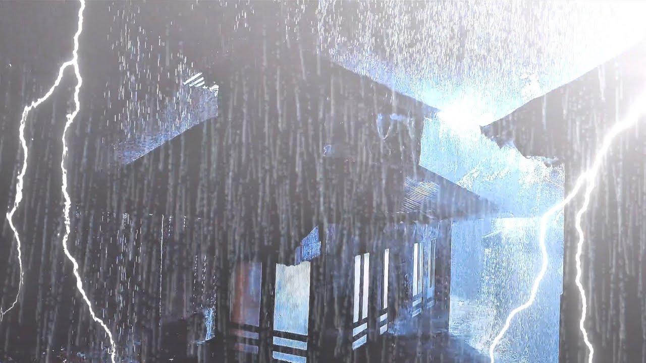 Heavy Rain & Thunderstorm Sounds for Sleeping 🌧️ Fall Asleep in 3 Minutes