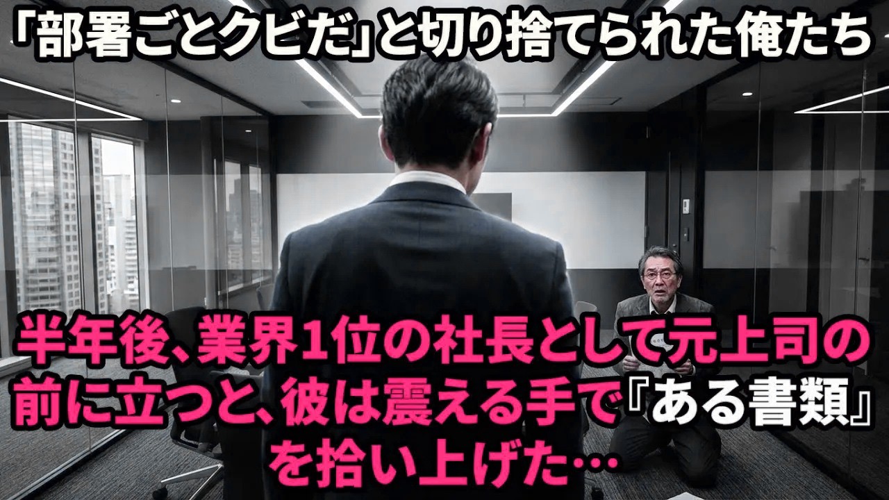 【スカッと】部長「経費の無駄ｗ全員クビ」俺「独立します」→半年後、俺の会社が業界1位になり、元上司が土下座しても手遅れな展開に…【感動する話】