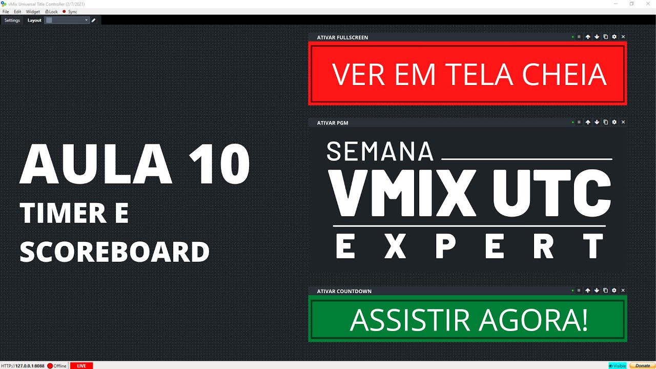 AULA 10 - Timer e Scoreboard | Curso vMix UTC Expert