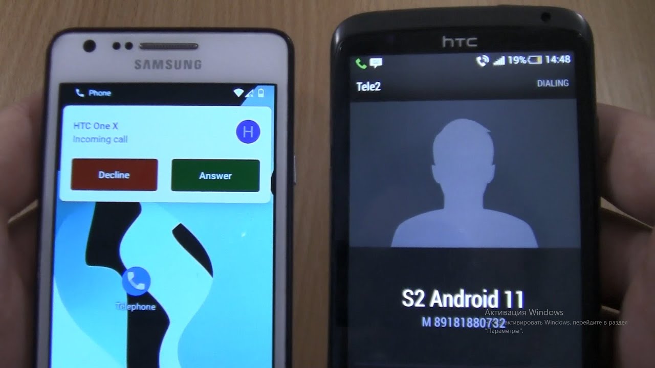 Incoming call & Outgoing call at the Same Time Samsung Galaxy S2 Android 11+HTC ONE X