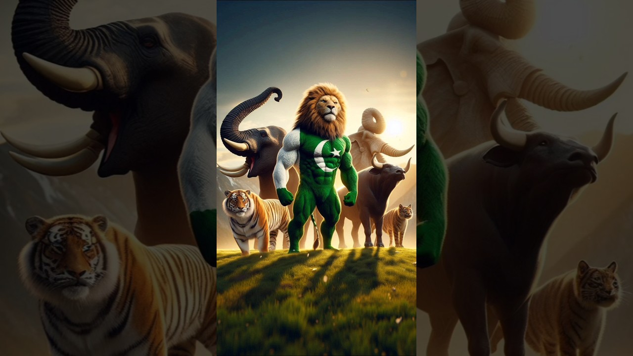 Pakistan Pride Animals 🐅🦁🐘🐂 | Ultra Realistic 3D Video | #shorts #pakistan #14august