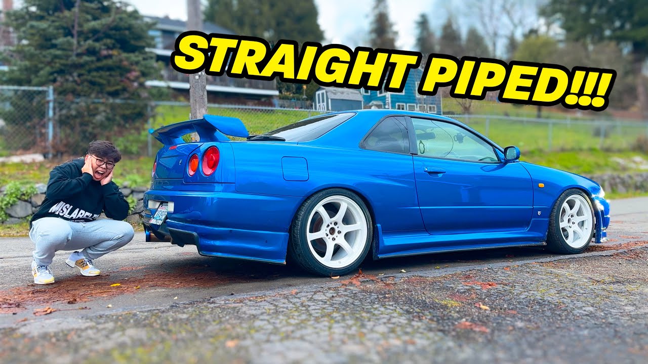Прямой звук на моём R34 Skyline! *Самый громкий R34 за всю историю*