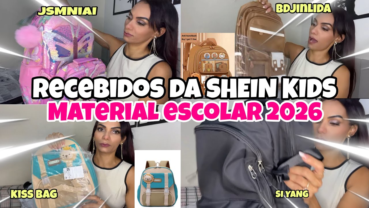 RECEBIDOS DE FIM DE ANO DA SHEIN KIDS🛍️| MATERIAL ESCOLAR PARA MEUS 5 FILHOS 