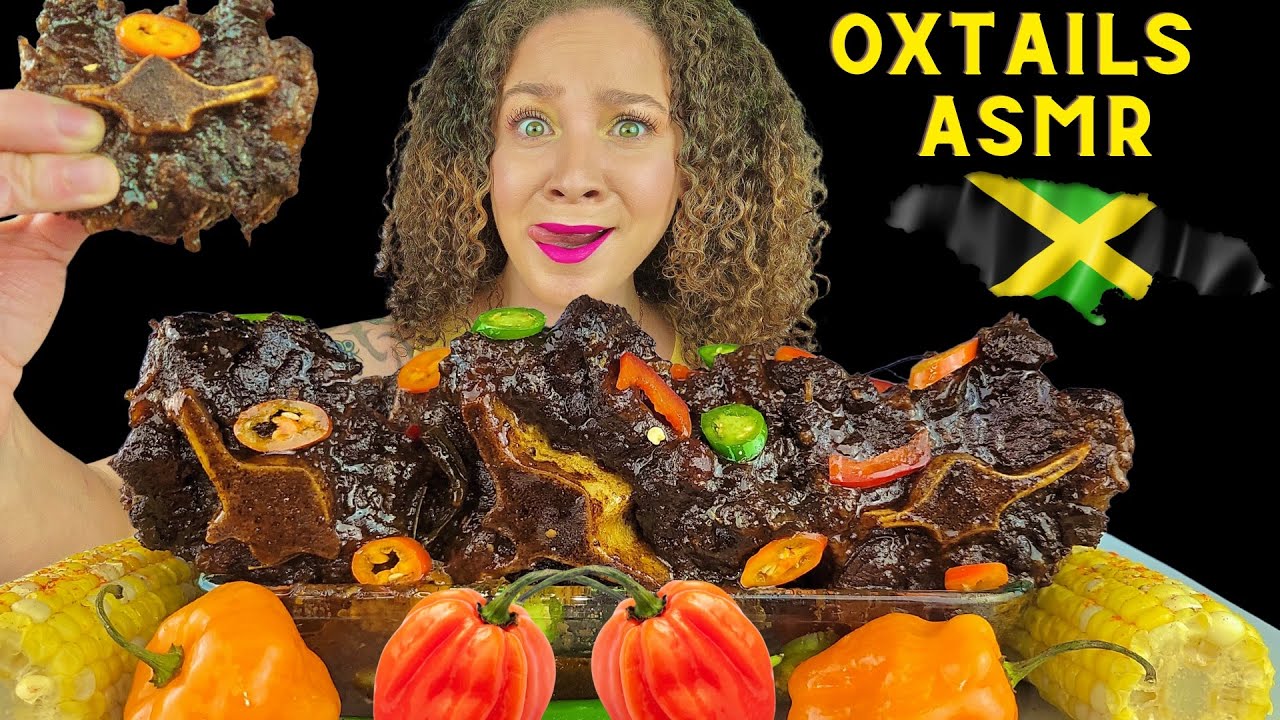 OXTAIL MUKBANG| ASMR TENDER JAMAICAN OXTAIL | ASMR JAMAICAN FOOD MUKBANG | PandaEats ASMR