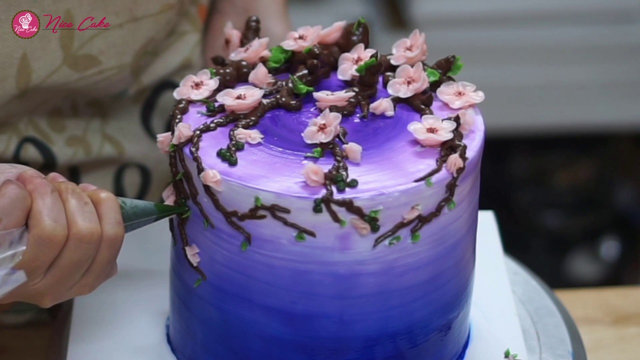 BÁNH SINH NHẬT HOA ĐÀO MỪNG NĂM MỚI - PEACH BLOSSOMS CAKE