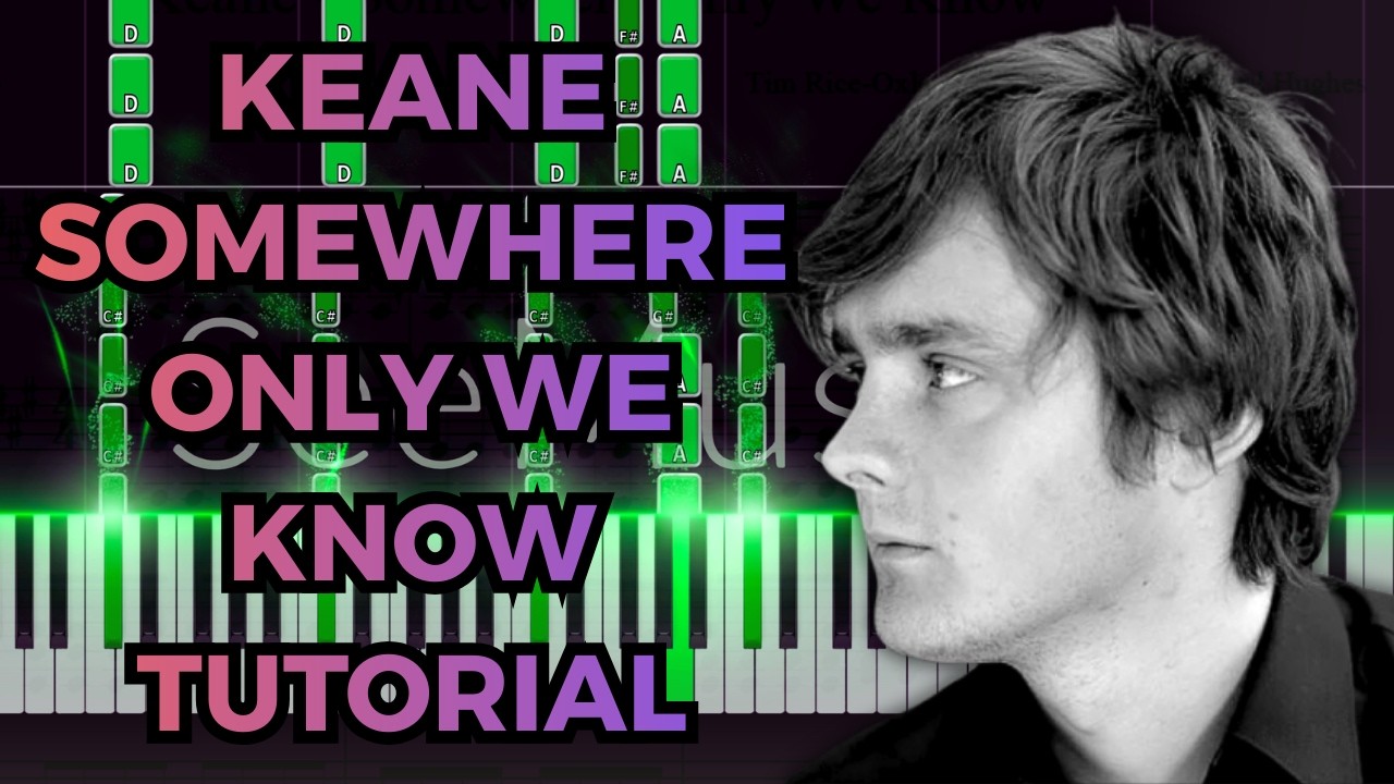 Keane - Somewhere Only We Know PIANO TUTORIAL KARAOKE
