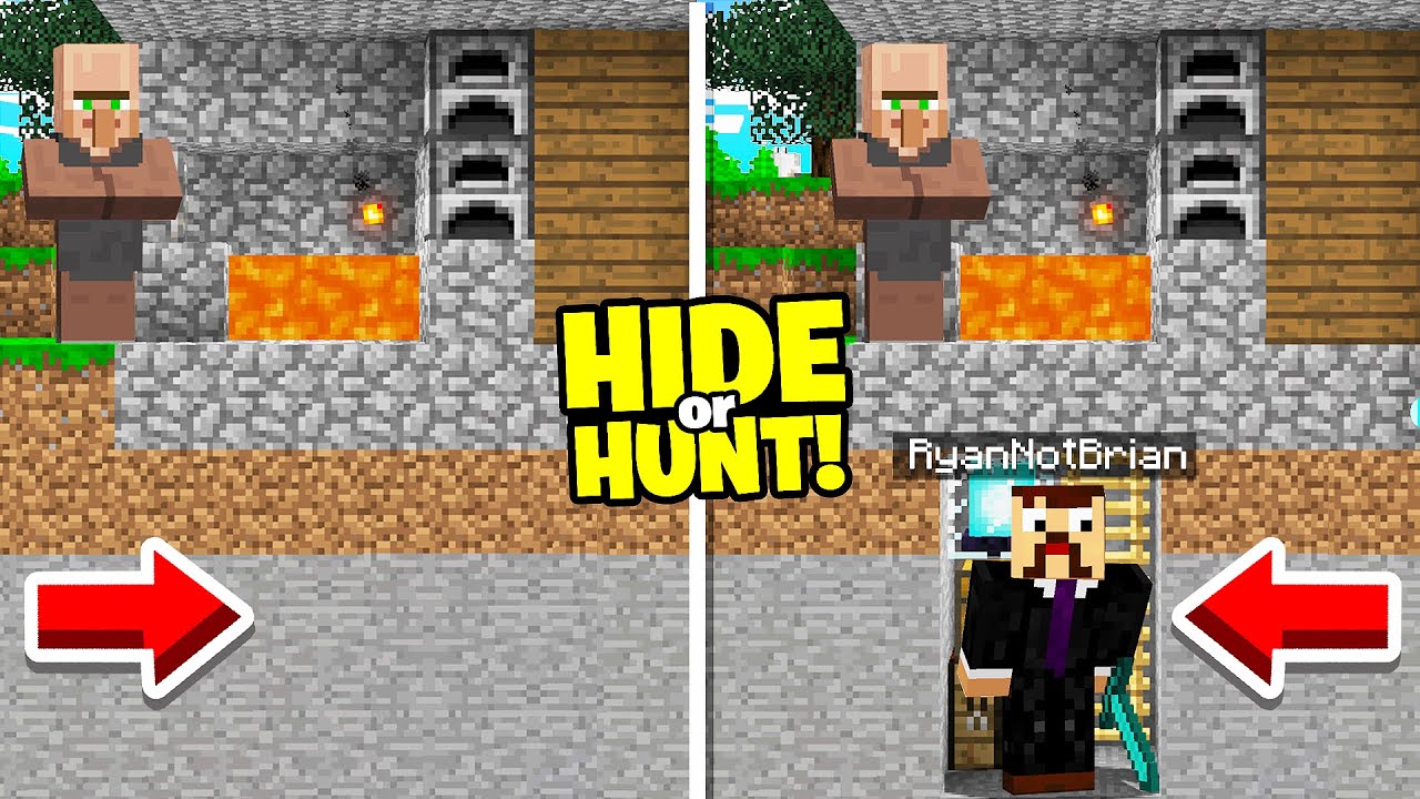 Выживание в Minecraft: прячьтесь или охоться на СЕКРЕТНОЙ базе кузнеца!