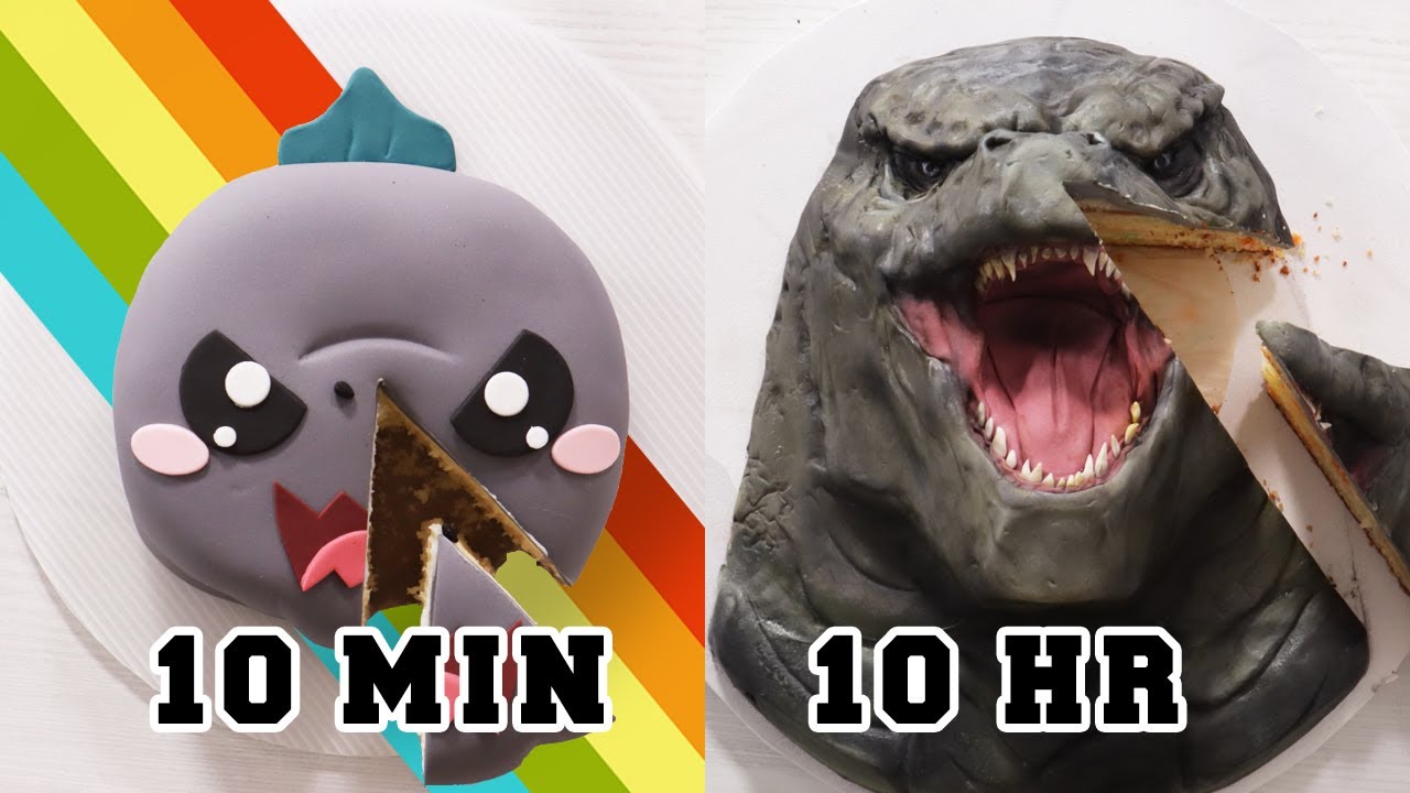 GODZILLA VS KONG CAKE : 10 minutes vs 10 Hours