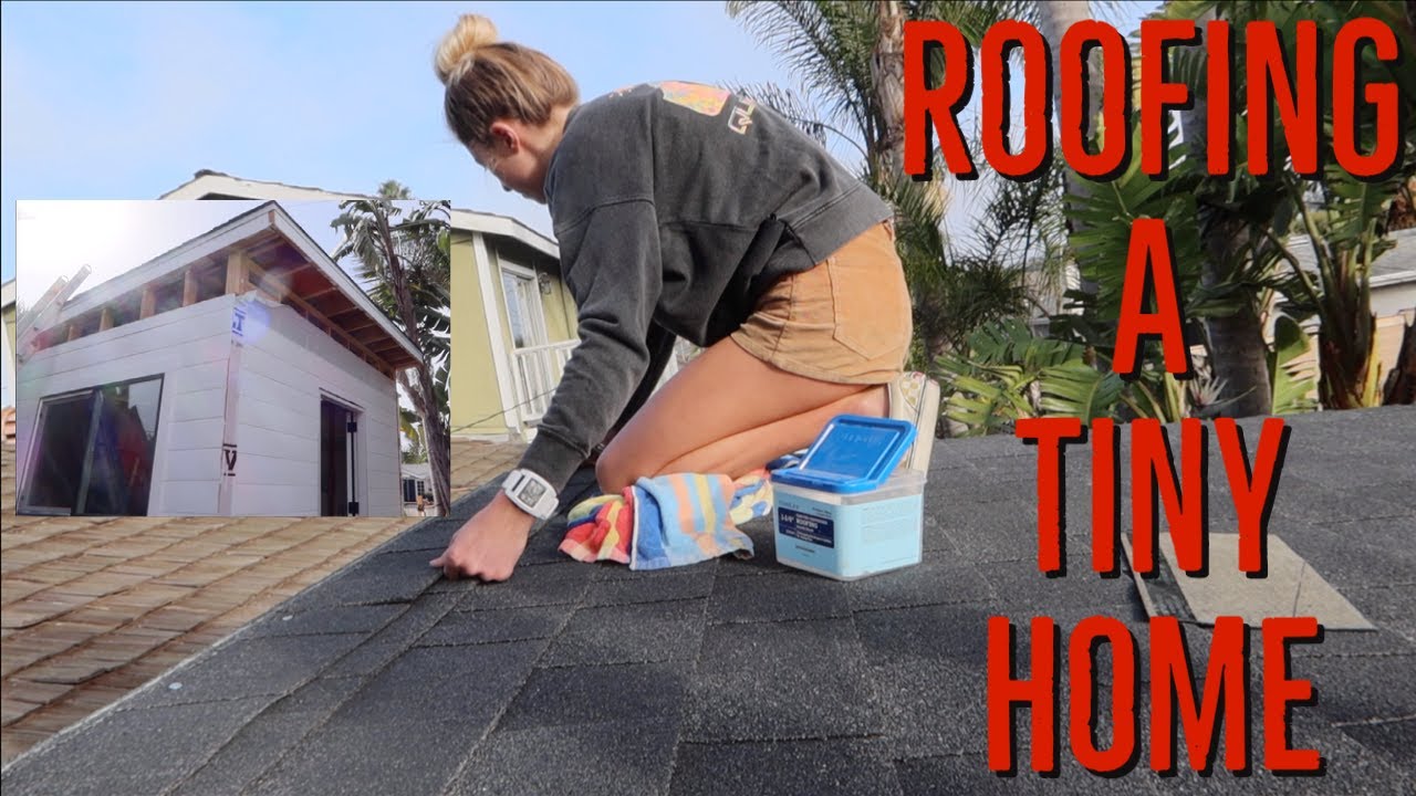 ROOFING A TINY HOME/SHED SLANTED ROOF (EASY)