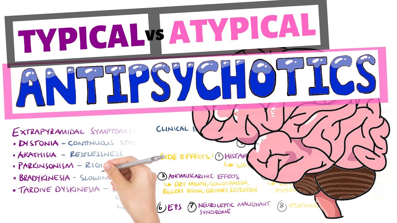 Antipsychotic Drugs - Typical vs Atypical  (Uses, Side Effects, Mechanism)