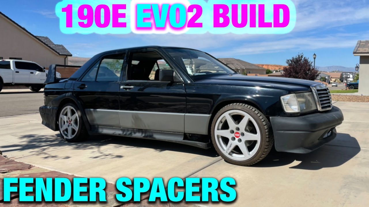 Fender spacers to fit big wheels on a Mercedes Benz 190e evo 2 | duraflex