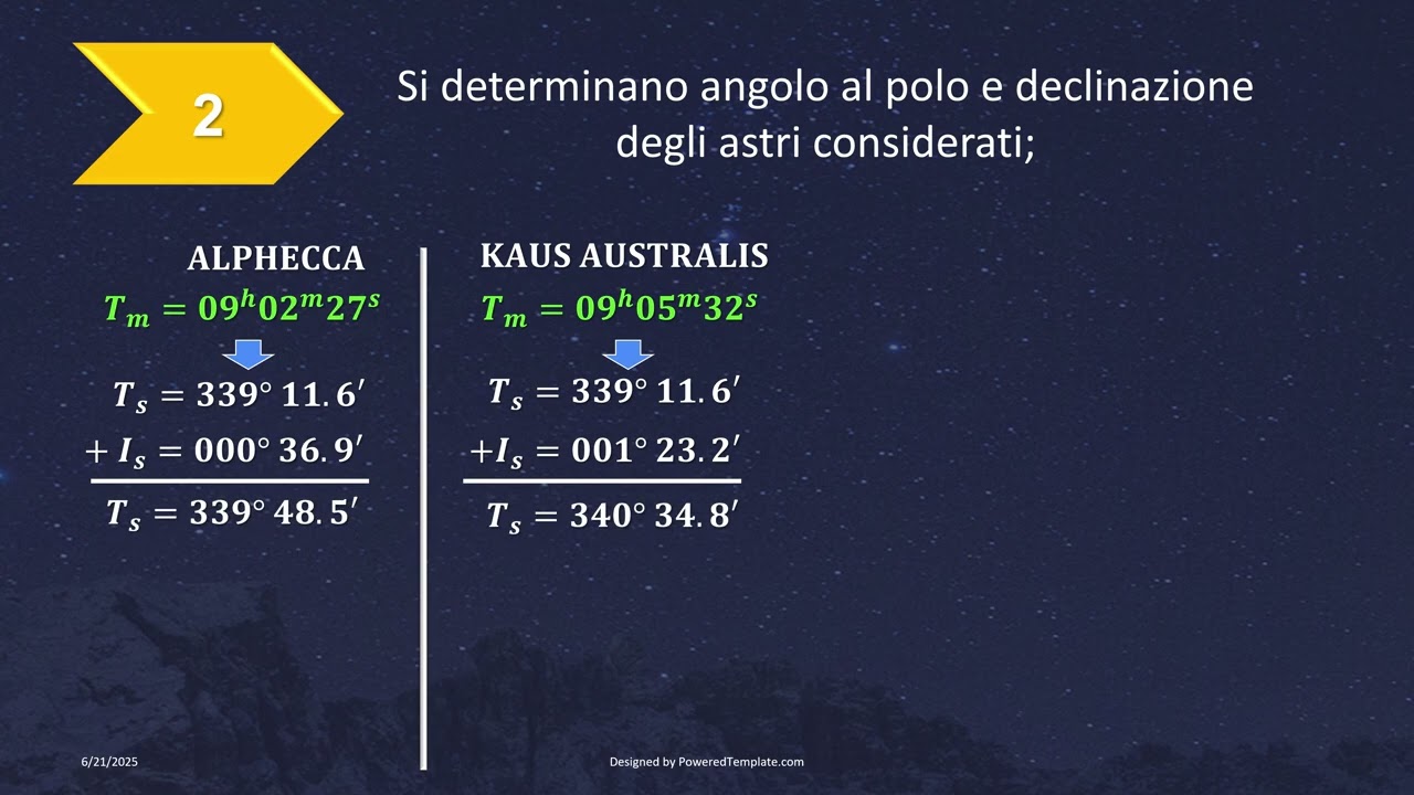 PILLOLE DI NAVIGAZIONE ASTRONOMICA   esempio 1 Fix con 2 rette d'altezza parte 1