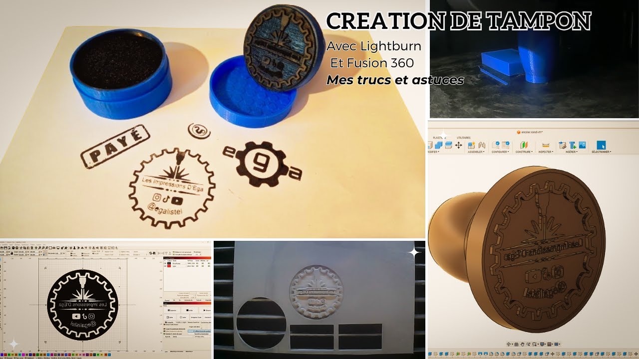 Créez vos Tampon(stamp) avec Lightburn  & Fusion 360