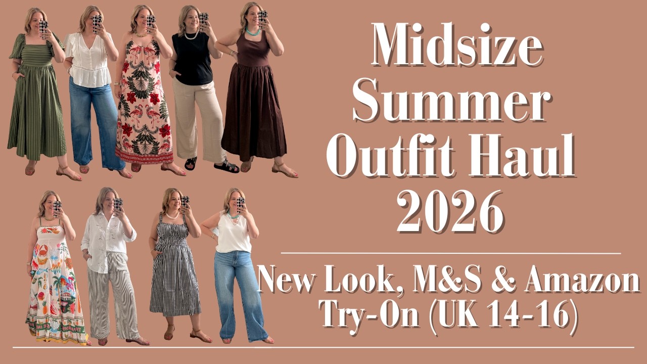 Летний гардероб для размера plus-size 2026 | Примерка вещей из New Look, M&S и Amazon (UK 14-16)