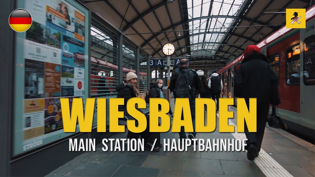 Wiesbaden Walking Tour | Walking in Wiesbaden Hauptbahnhof (Central Station)