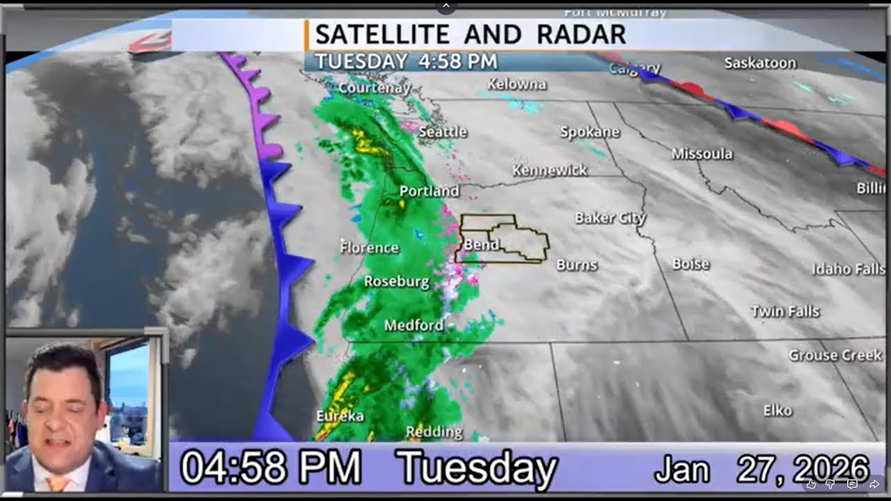 Scattered rain/snow showers tonight with some freezing rain for Central Oregon.
