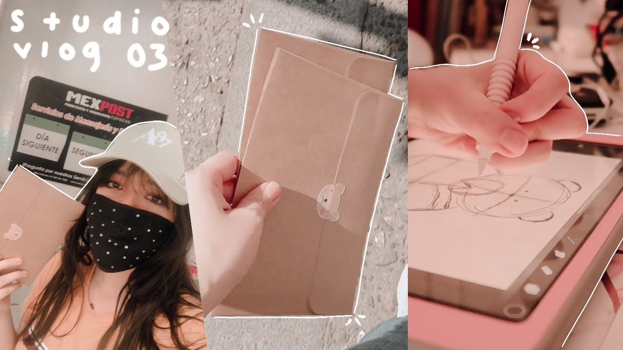 studio vlog 03 • enviando pedidos de mi tienda, empacando órdenes, dibujando nuevos diseños