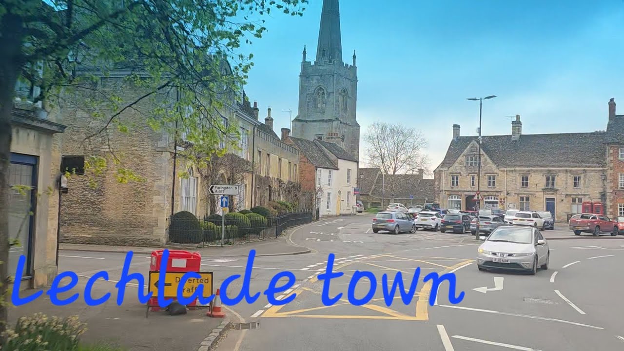 Driving in Lechlade town,  Gloucestershire 