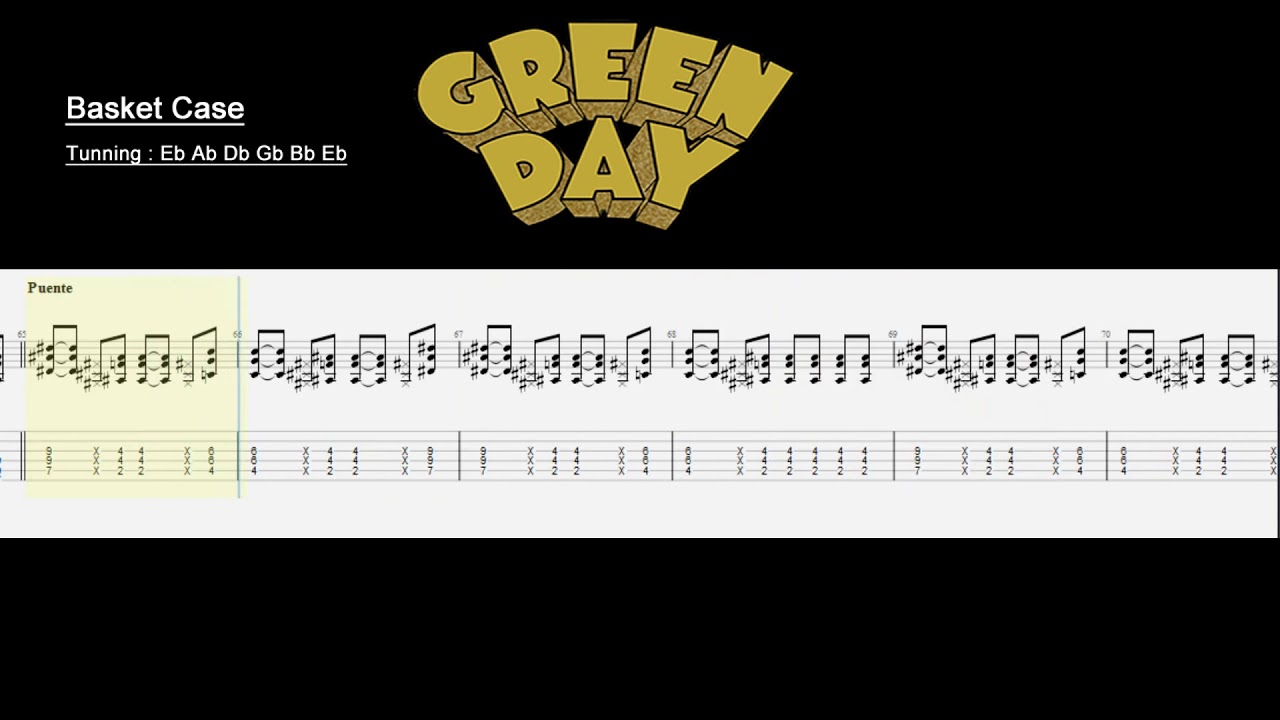 Green Day - Basket Case guitar only cover (tab video)
