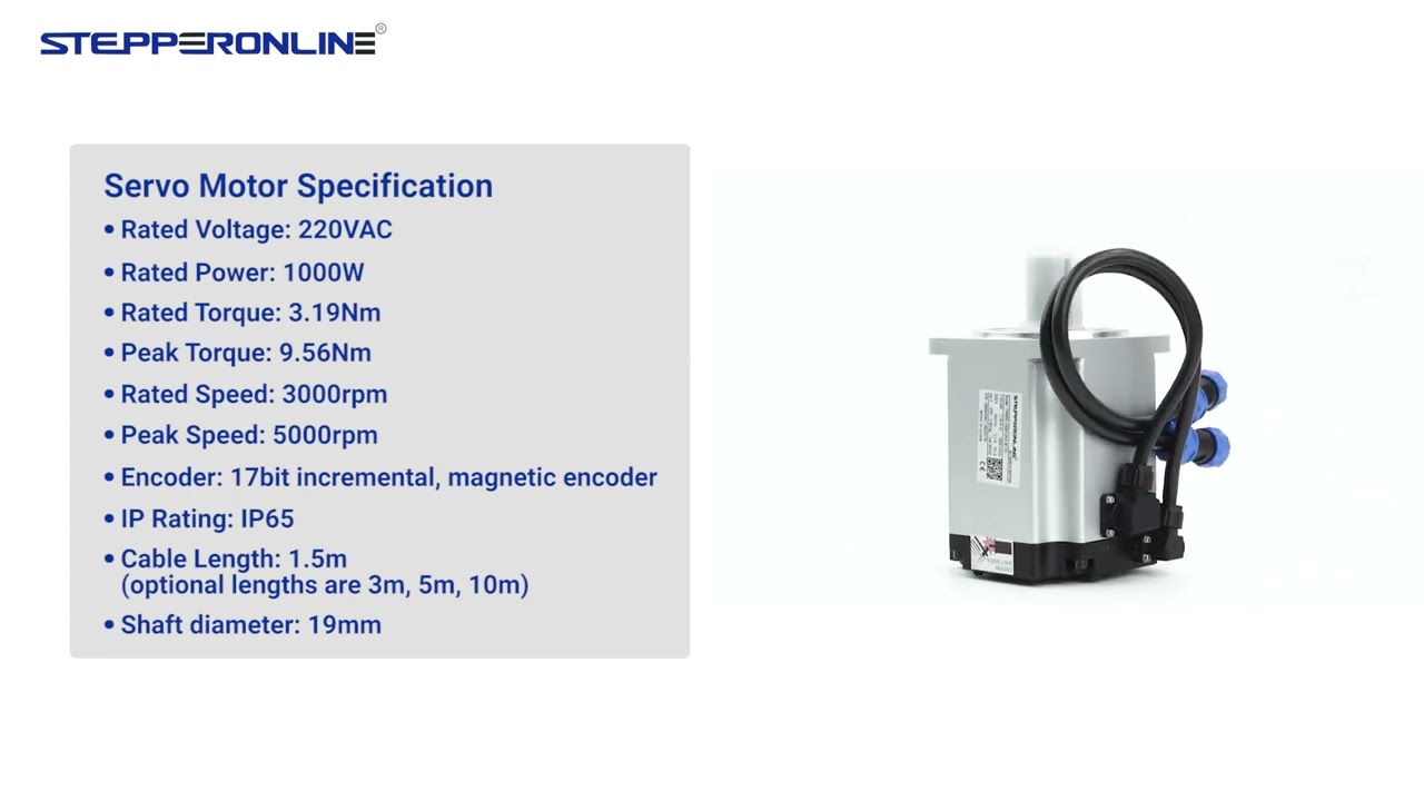 T6 Series 1000W AC Servo Motor Kit 3000rpm 3.19Nm 17-Bit Encoder IP65