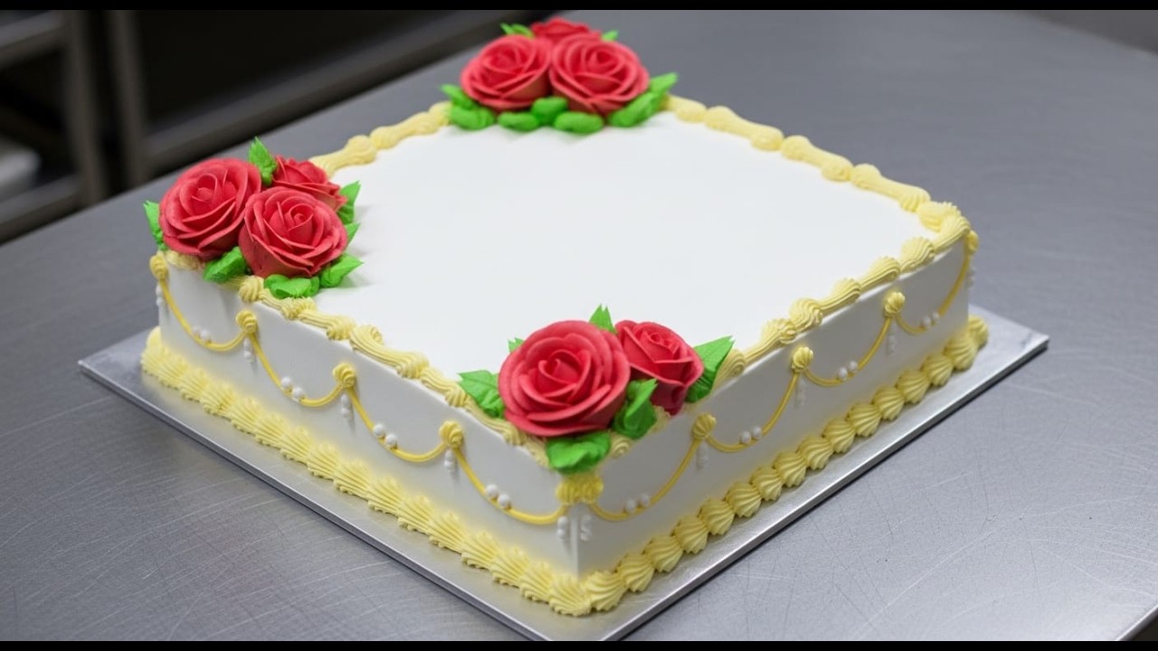Perfect Flower Cream Cake 🌸 | Satisfying Cake Decorating Tutorial..ChefNaeem
