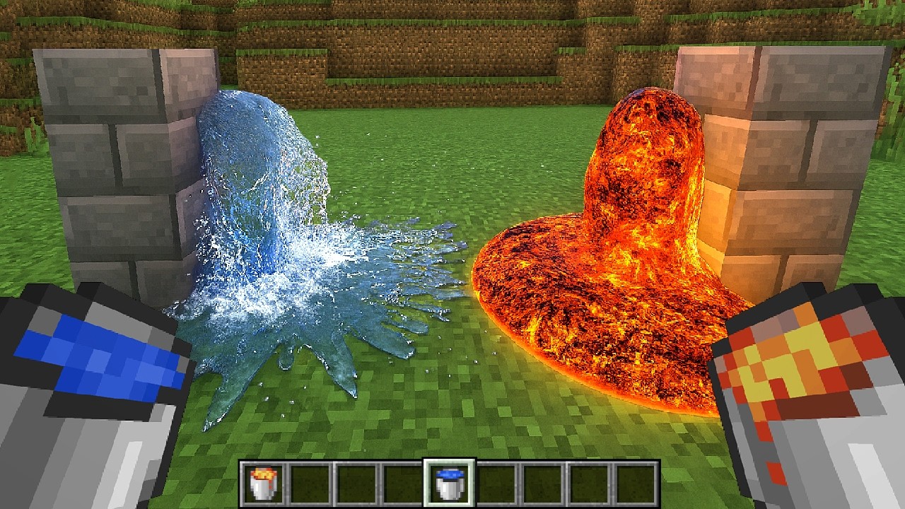 Realistic Lava vs Realistic Water - part 2 (what will happen?)