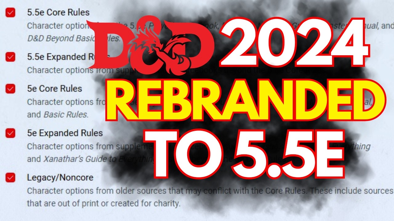 D&D 2024 CHANGED to DnD 5.5e on D&D Beyond