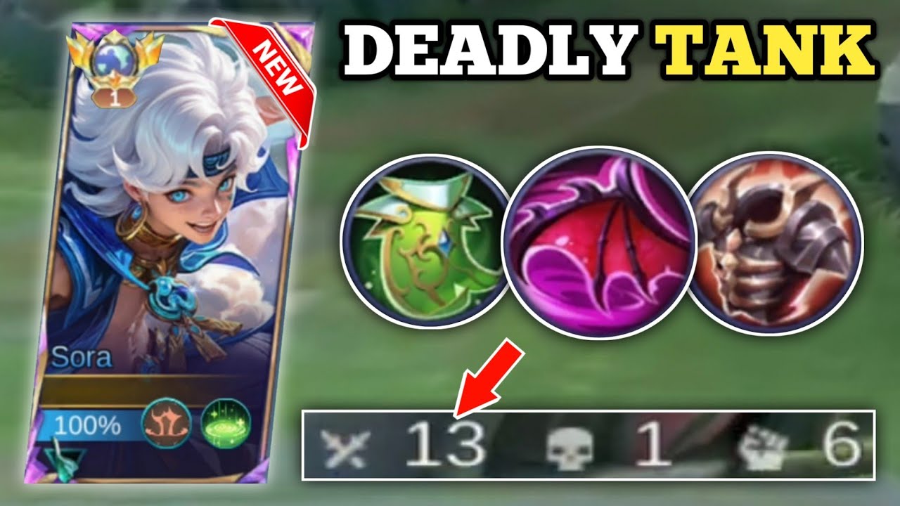 13 KILLS! SORA DEADLY TANK BUILD 2026! (so broken!👻) SORA BEST BUILD -MLBB