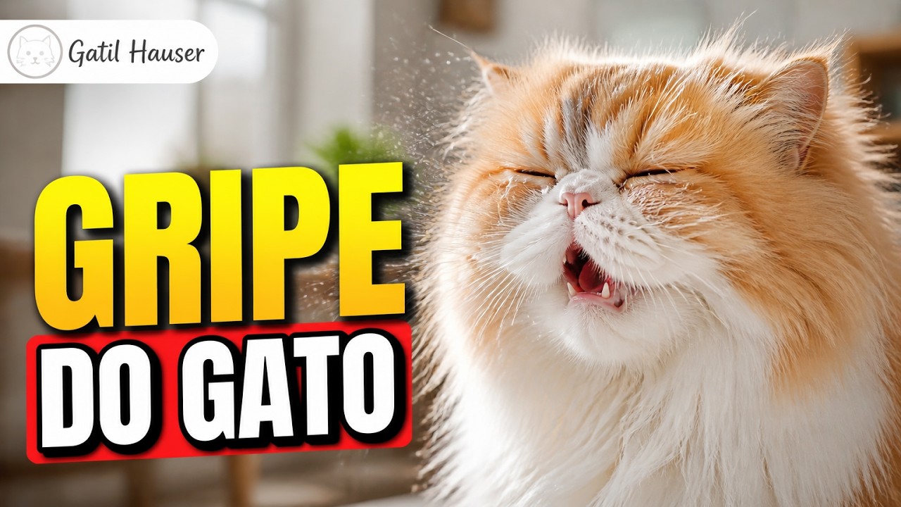 Rinotraqueíte: a GRIPE do gato. Herpesvírus. Gato espirrando, com secreção, respiração ruim