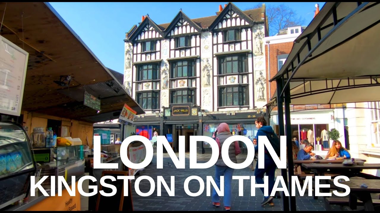 Kingston Upon Thames - Relaxing Riverside Walk in Market Town. (ASMR)