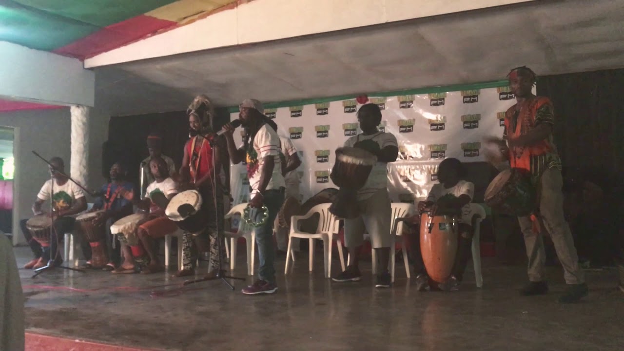 Kingston drummers at irie fm Marcus Garvey Celebrations.