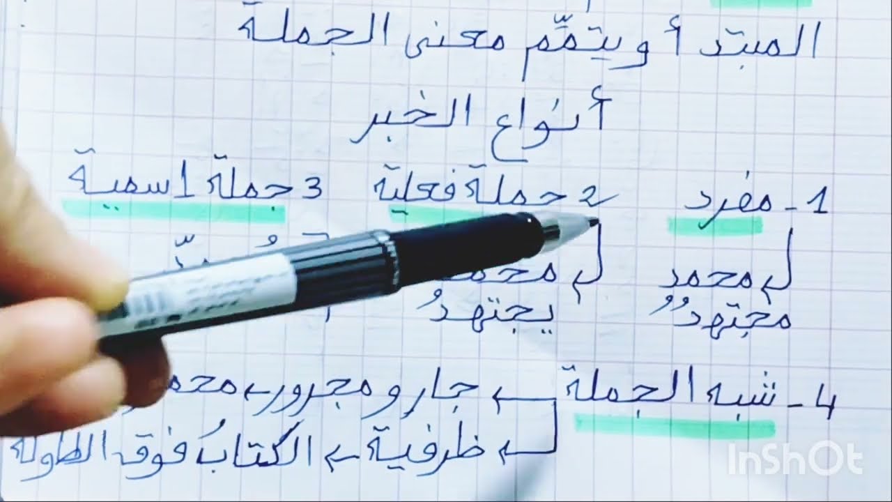 مراجعة المبتدأ والخبر الفصل الثاني لتلاميذ الاولى متوسط