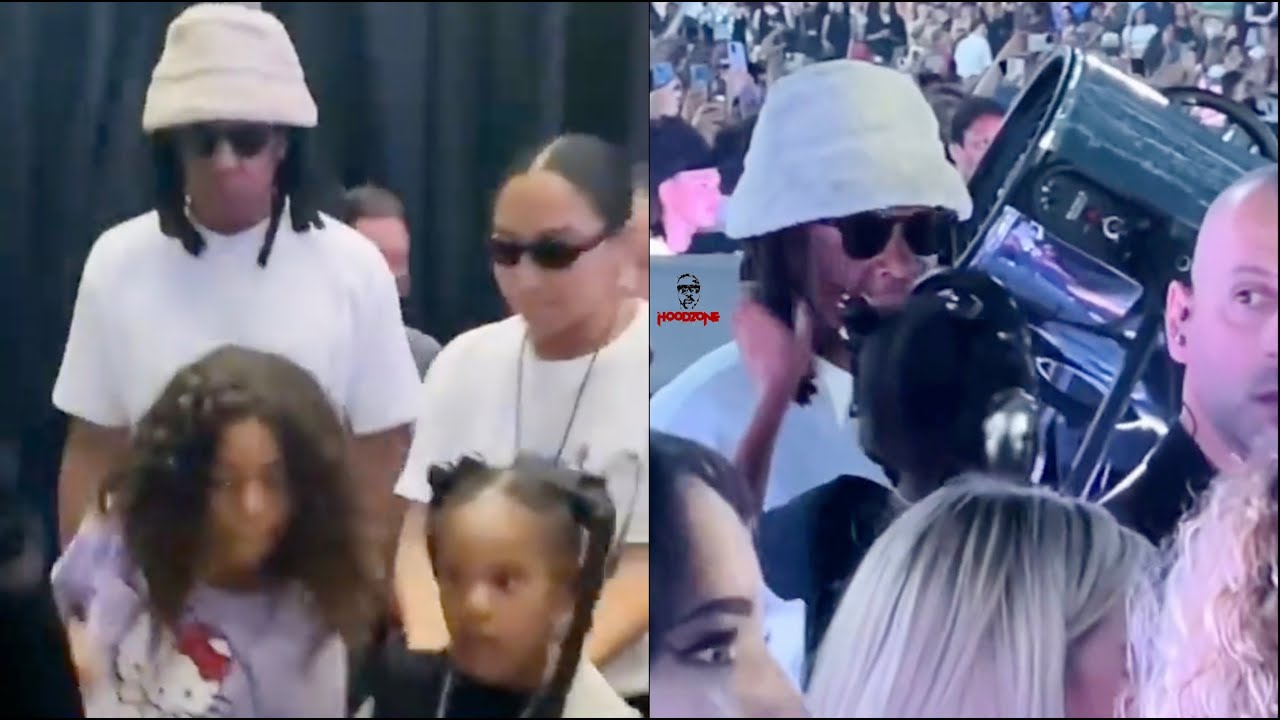 Beyonc&eacute; and Jay Z Twins Rumi & Sir, Blue Ivy Playing In Their Dad Hair at Renaissance Tour