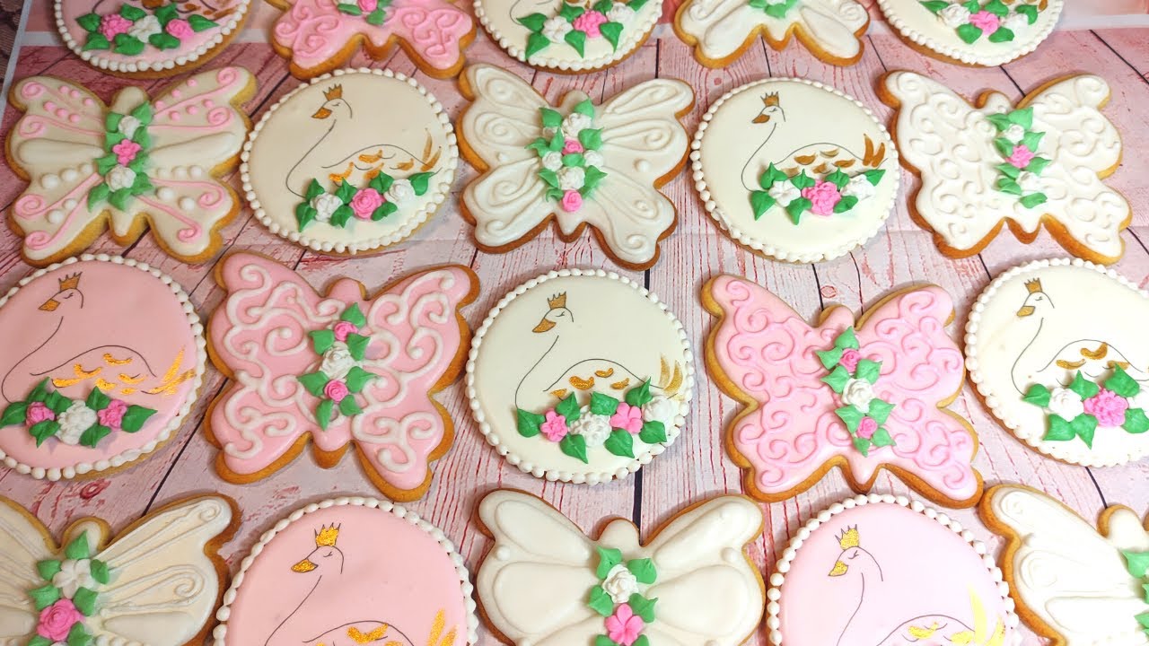 Swan and Butterfly Royal Icing Cookies - Μπισκότα Βάπτισης Κύκνοι και Πεταλούδες με γλάσο