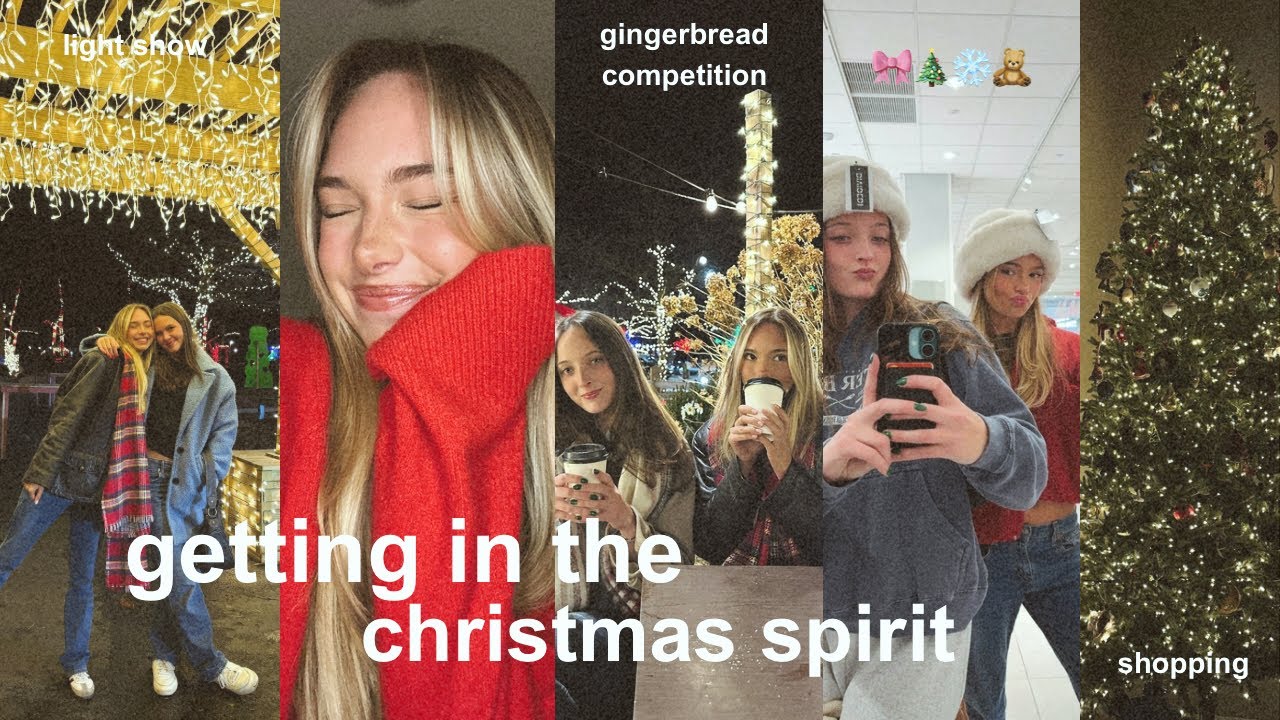 getting in the christmas spirit | a holiday vlog, christmas lights & gingerbread competition