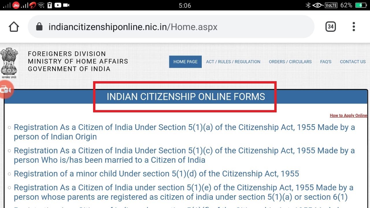 How To Apply For Indian Citizenship Online 2022 | MHA Indian Citizenship Registration Online 2022