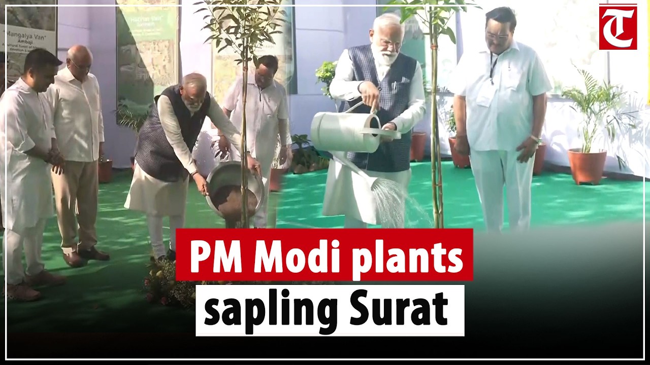 PM Modi plants sapling in Surat on World Environment Day before launching key projects in Gujarat