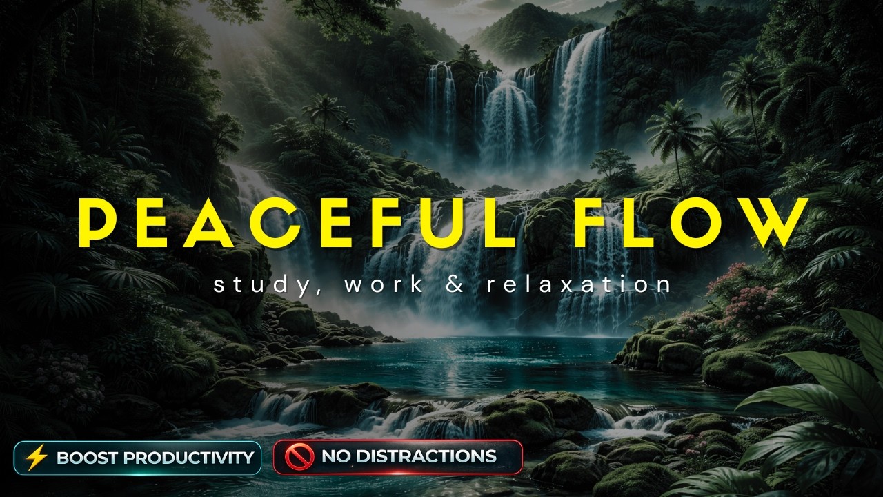 FOCUS MUSIC FOR WORK & STUDYING – CALM FOREST WATERFALL FOR DEEP CONCENTRATION