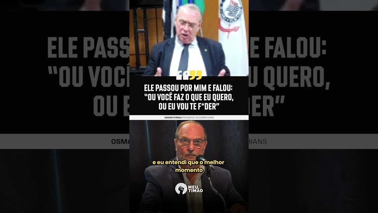 OSMAR ST&Aacute;BILE D&Aacute; DETALHES SOBRE A AMEA&Ccedil;A FEITA PELO ROMEU TUMA JR.