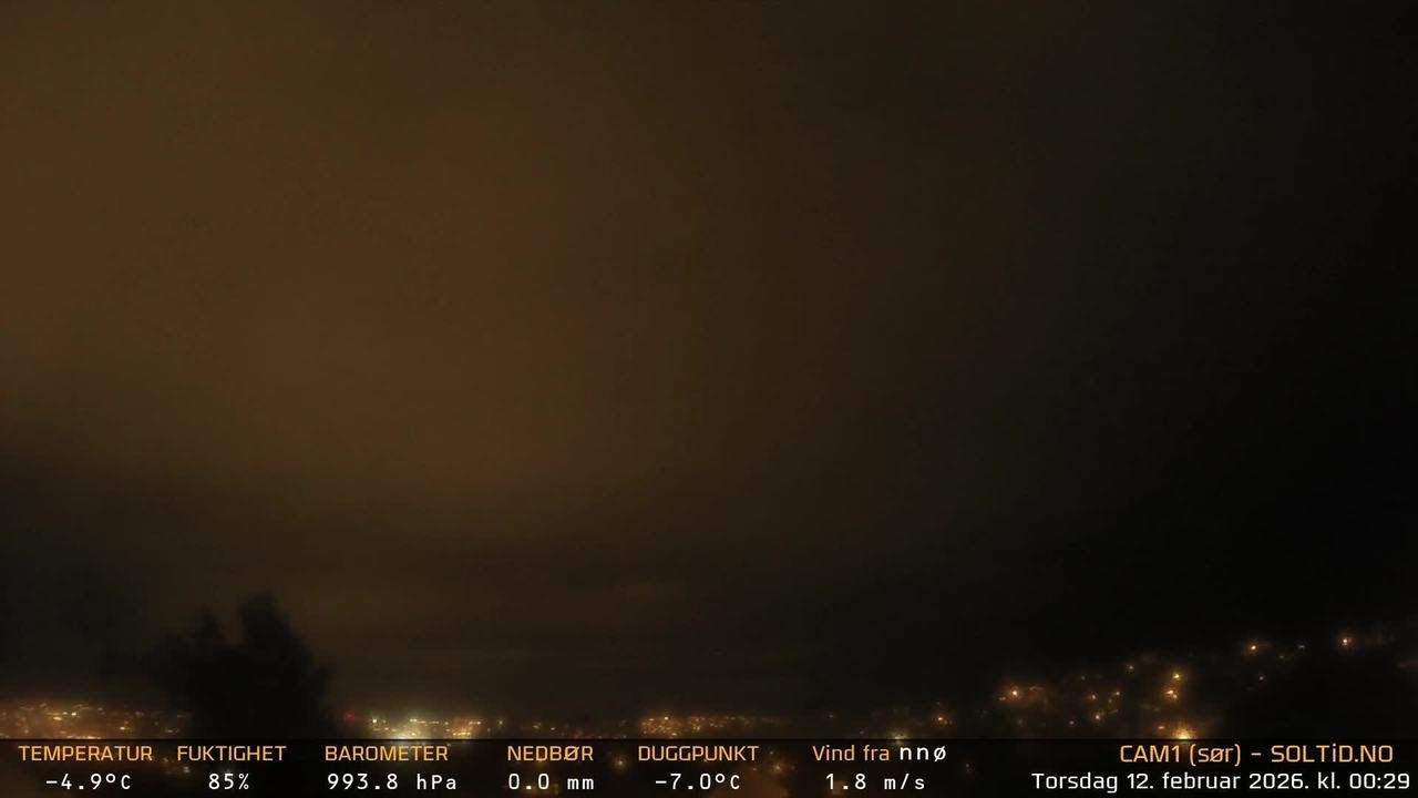 Timelapse Cam 1 - Natt til 12. februar 2026