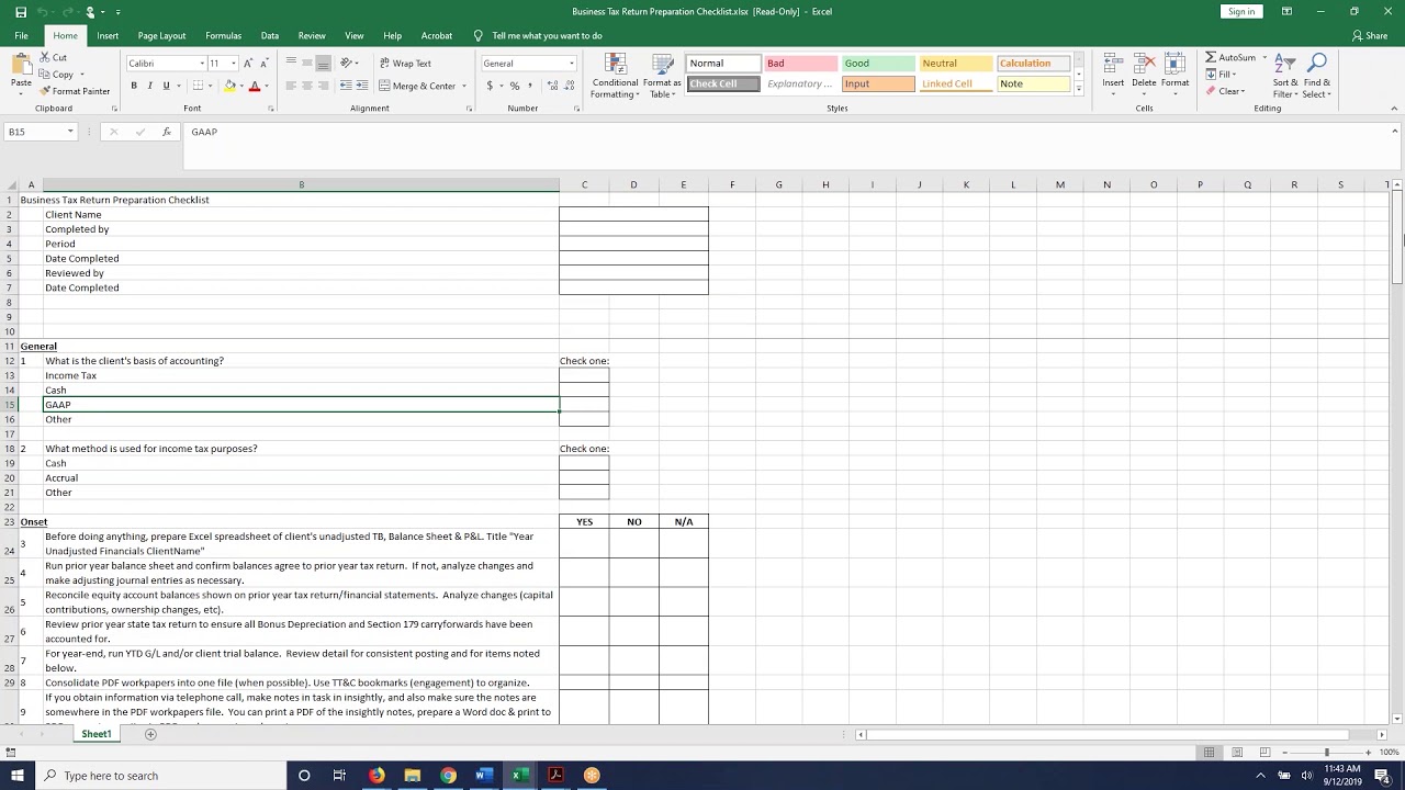 How can you use a check list to provide tax services more efficiently?