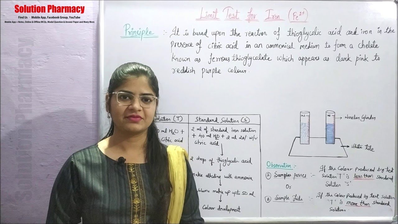 Inorganic Chemistry (05) Limit Test for Iron | Iron limit Test | What is Limit Test Process of Iron