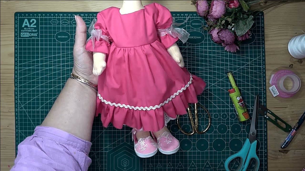 Curso Muñeca Toñi Vestido Romántico para Muñecas Segunda Clase #eltallerdeamparo #patronesgratis