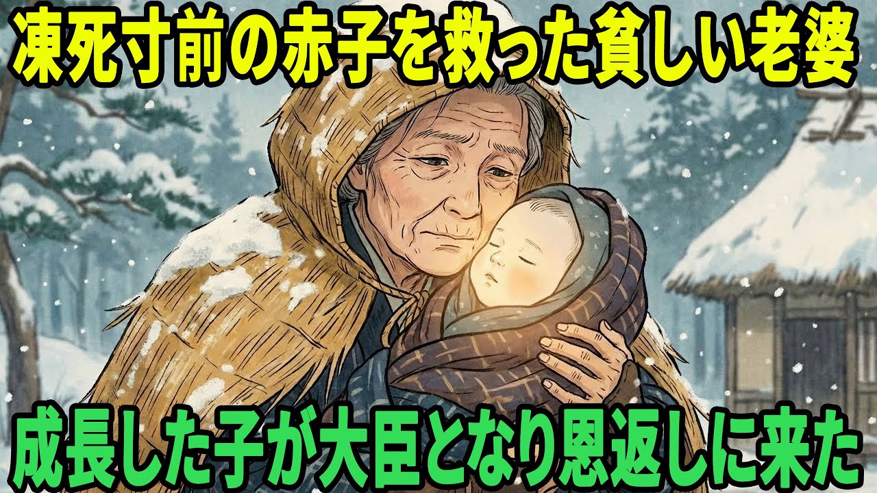 凍え死にそうな赤子を救った貧しい老婆。その子が成長して高官となり、老婆に恩返しをするために帰ってきた | 野談 | 伝説 | 昔話 | 説話 | 民話