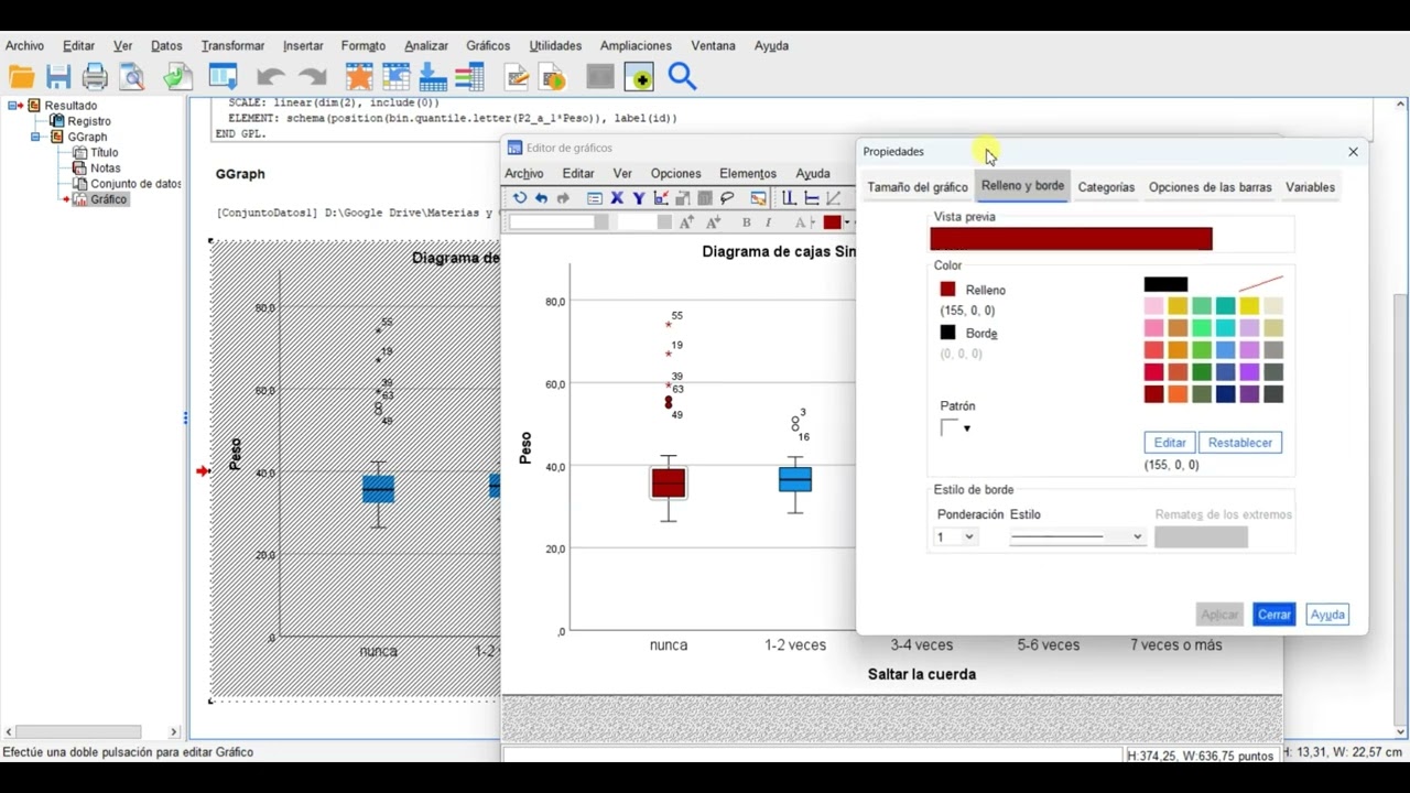 Diagrama de cajas por modalidad de una variable cualitativa en SPSS