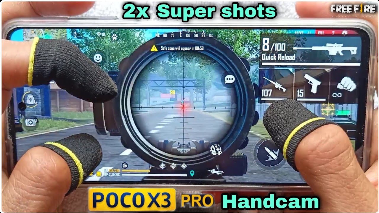 Poco x3 pro free fire gameplay test 2 finger handcam m1887 onetap headshot SD860 CPU smoothaf