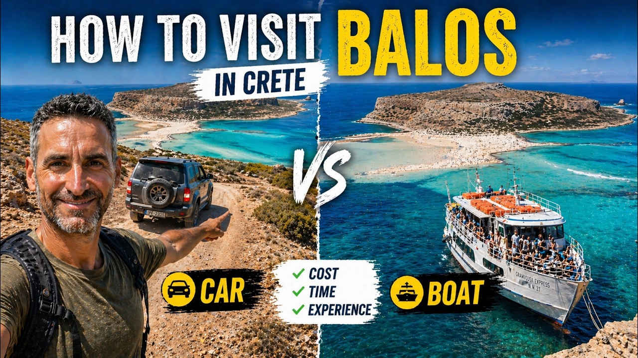 Balos Crete - Car VS Boat | EN & GR subtitles